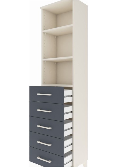 Arges Dolap 3 Raflı 5 Çekmeceli 44x30x182 Aytaşı-antrasit Aytaşı