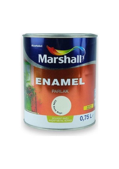 Marshall Enamel Parlak Ahşap Metal Boyası Kum Beji 0,75 L