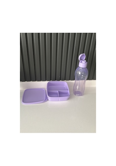 Bölmeli Beslenme Ve 750 Ml Suluk. Mor