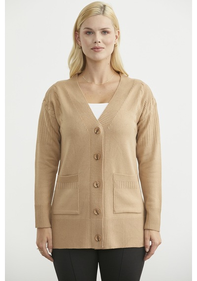 Sementa Oversize Cepli Triko Hırka - Kamel Kamel