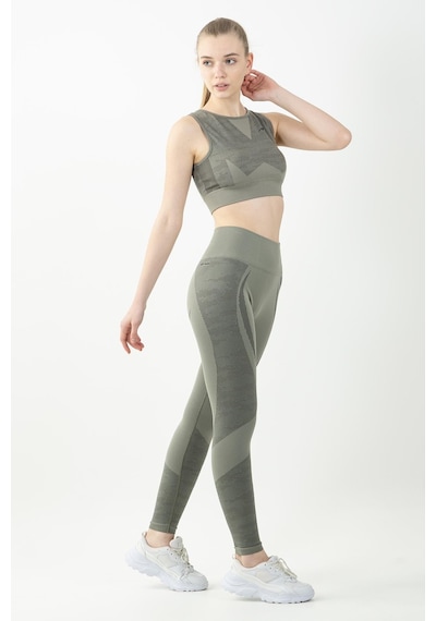 Maraton Active Slimfit Kadın Bisiklet Yaka Kolsuz Fitness Açık Haki Bra 813054-Açık Haki