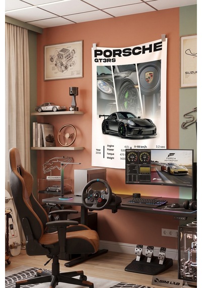 Gt3rs Porsche Dekoratif Duvar Örtüsü Duvar Halısı Reaste