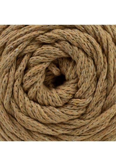 Premium Makrome Ipi 3mm 200gr 120m,%85 Rejenere Pamuk Örgü Ipi - Açık Kahverengi