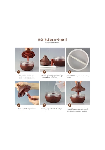 300 Ml Mini Hava Nemlendirici Buhar Makinesi Aroma Difüzörü Nemlendirici