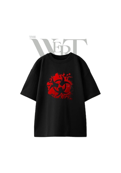 Thewert Biohazard Sharingan Tasarım Baskılı Ünisex Siyah Oversize T-shirt