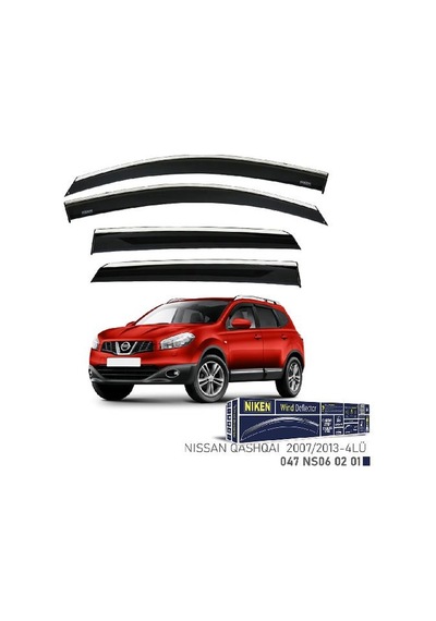Cam Rüzgarlığı Nissan Qashqai 2007-2013 Kromlu Ön Arka 4 Lü 047ns060201
