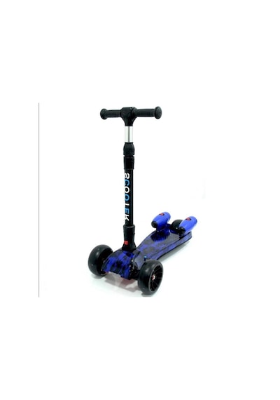 Işıklı Sesli Duman Atan 100 Kg Taşıma Kapasiteli Desenli Büyük Boy 3 Tekerlekli Çocuk Scooter Mor