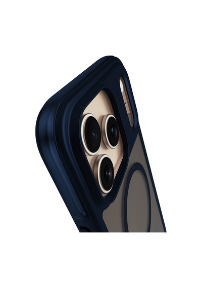 Buff Apple iPhone Uyumlu 17 Pro Max Magsafe Air Bumper Kılıf Dark Blue Koyu Mavi