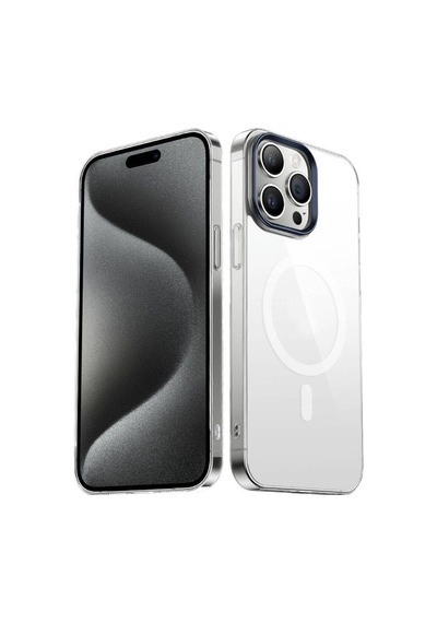 Apple Uyumlu iPhone 15 Pro Kılıf Zore Wireless Şarj Özellikli Şeffaf G-glass Kapak Siyah