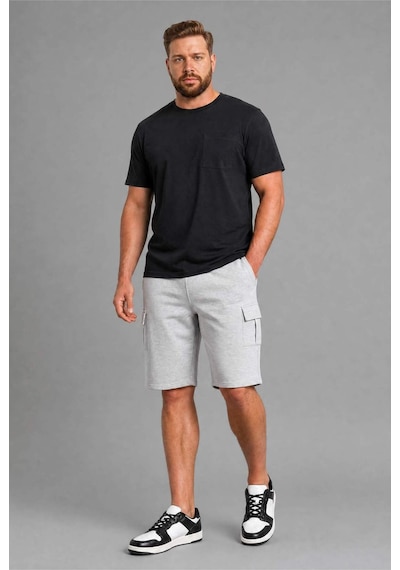 Defacto Relax Fıt Düz Paça Sweatshirt Kumaşı Uzun Şort H2058ax26smgr210 Gri-gr210