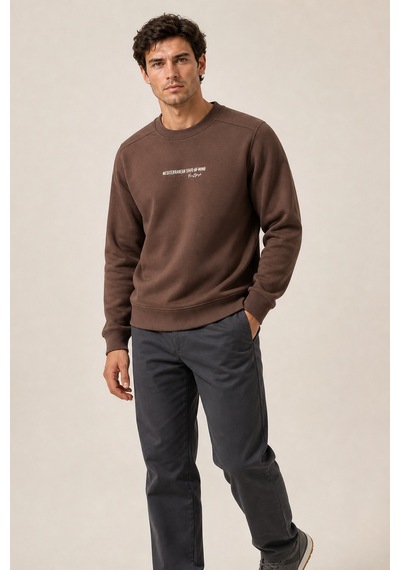 Redline Takes Bisiklet Yaka Kışlık Regular Fit Sweatshirt Kahve