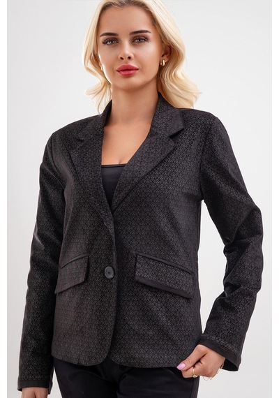 Bold & Young Kadın Baskılı Kadife Blazer Ceket Likralı Pamuklu Kumaş, Astarlı, Çift Cepli Siyah Desenli Bold & Young Kadın Baskılı Kadife Blazer Ceket Likralı Pamuklu Kumaş, Astarlı, Çift Cepli Siyah Desenli