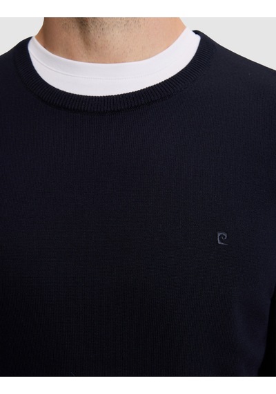 Pierre Cardin Lacivert Slim Fit Bisiklet Yaka Basic Triko Kazak 50331501-vr033