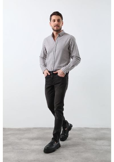 Blue White Erkek Siyah Düz Kesim Jean Pantolon 35