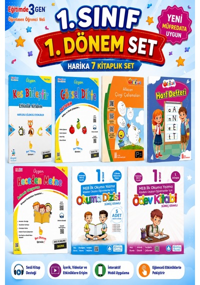 1. Sınıf 1.dönem Çalışma Seti 7 Kitap