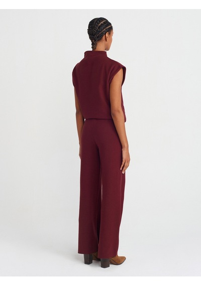 Dilvin Dilvin 71819 Yüksek Bel Pantolon Bordo