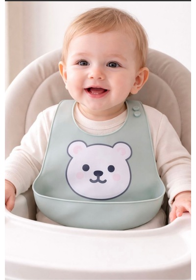 Silikon Bebek Mama Önlüğü Çocuk Mama Önlük Leke Tutmaz Yıkanabilir 821161984