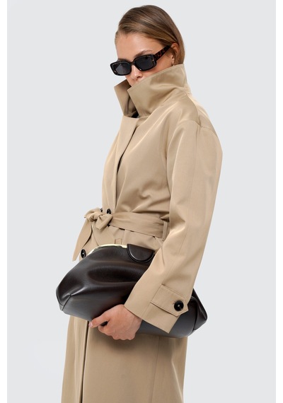 Thalure Kadın Camel Oversize Kuşaklı Trençkot