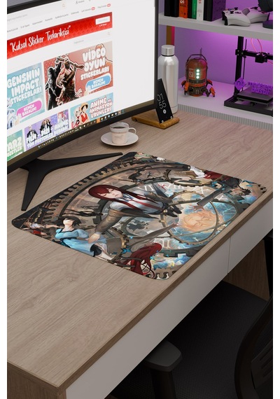 Steins Gate Kaymaz Dikişli Kauçuk Oyuncu Mousepad V5 - 48x40 Xl Gaming Mouse Pad Fare Altlığı