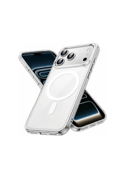 Apple iPhone 17 Pro Max Uyumlu Yumuşak Magsafe Kablosuz Şarj Destekli Şeffaf Kılıf Kamera İçin Yükseltilmiş Çerçeve