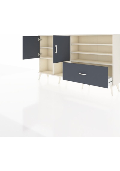 Arges Konsol 7 Raflı Tek Çekmeceli 2 Kapaklı 176x30x99 Aytaşı-antrasit Antrasıt - Aytası Arges Konsol 7 Raflı Tek Çekmeceli 2 Kapaklı 176x30x99 Aytaşı-antrasit Antrasıt - Aytası