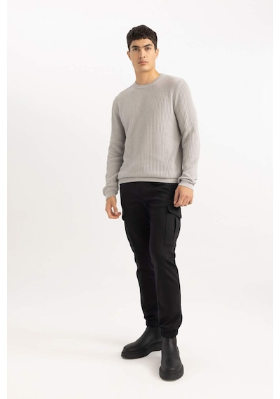 DeFacto Standart Fit Normal Kesim Bisiklet Yaka Basic Düz Triko Kazak B9707AX24SPGR184