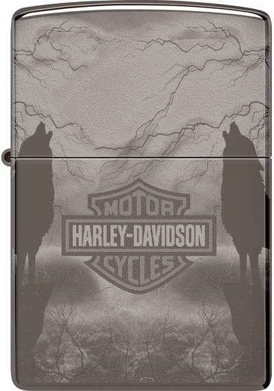 Zippo Harley Davidson Howling Wolves Dizayn Çakmak Füme