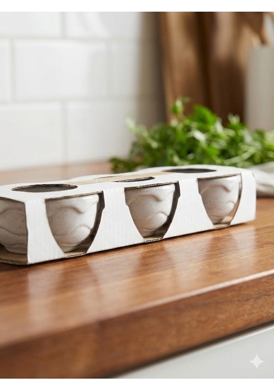 Minimal Sosluk , Lokumluk Kase Beyaz 6'lı 35ml beyaz