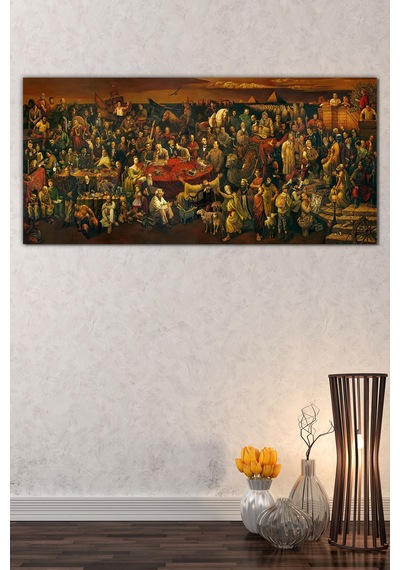 Dante Discussing The Divine Comedy With Dante Kanvas Tablo  120 x 60