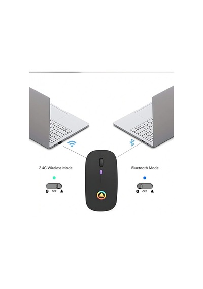 Hpy Pazar Led Aydınlatmalı Şarjlı Sessiz Kablosuz Mouse Diğer