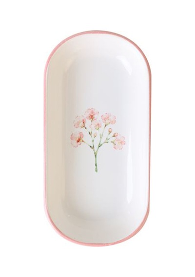 Keramika Minimal Çiçek Kayık Tabak 16 Cm 5 Adet Çok Renkli