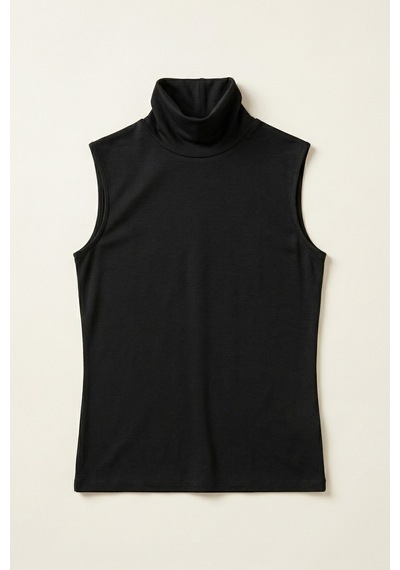 Ivoire Wear Kadın 2'li Balıkçı Yaka Sıfır Kol Viskon Body Set Siyah Kahverengi