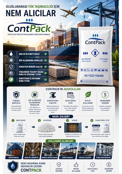Contpack Askısız Konteyner Depo Nem Alıcı Rutubet Engelleyici