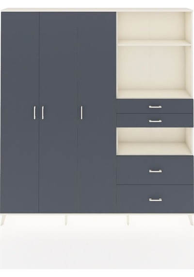 Arges Dolap 12 Raflı 4 Çekmeceli Tek Askılı 220x30x243 Aytaşı-antrasit/antrasit Antrasıt/antrasıt Arges Dolap 12 Raflı 4 Çekmeceli Tek Askılı 220x30x243 Aytaşı-antrasit/antrasit Antrasıt/antrasıt