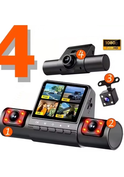 M90 Pro 1080p 4 Kameralı Araç İçi Kamera Ön Arka Ve İç Kayıt