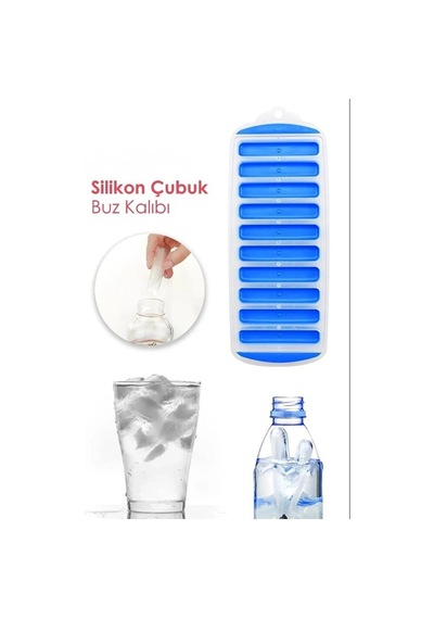 9 Bölmeli Çubuk Model Buz Kalıbı Şişe Buzu, Buzluk Silikon Diğer