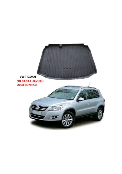 Araca Özel Vw Tiguan 2008 - 2016 Arası 3D Bagaj Havuzu Siyah