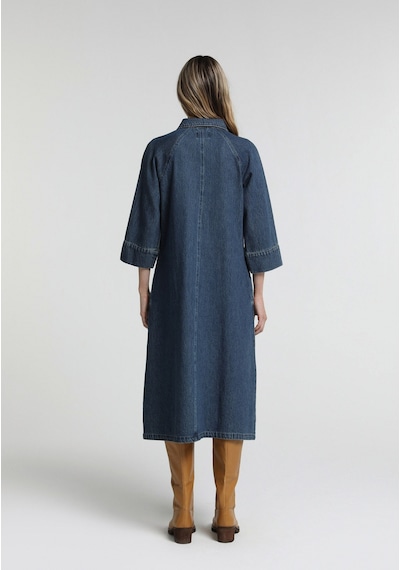 Colin's Colins Oversize Fit Düz Kadın Dark İndigo Denim ¾ Kol Elbise Cl1082843 Q1.v1 Dn45232