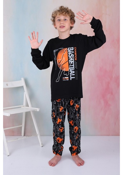 Yeni Sezon Erkek Çocuk Gez Garson Basketball Uzun Kollu Pamuk İnterlok Pijama Takımı 5154-siyah Siyah Yeni Sezon Erkek Çocuk Gez Garson Basketball Uzun Kollu Pamuk İnterlok Pijama Takımı 5154-siyah Siyah
