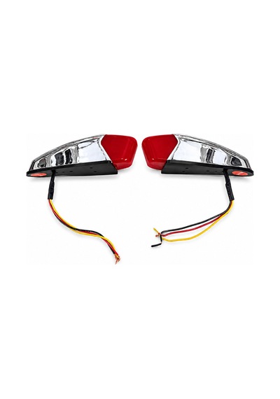 Aps - Krom Çerçeve Neon Tepe Lambası 2 Li - Kırmızı / 12-24-36v / Çakar Modülü
