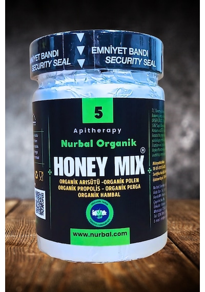 Nurbal Şifa Merkezi Honey Mix 5 Organik Arısütü Polen Propolis Perga Bal 400 G