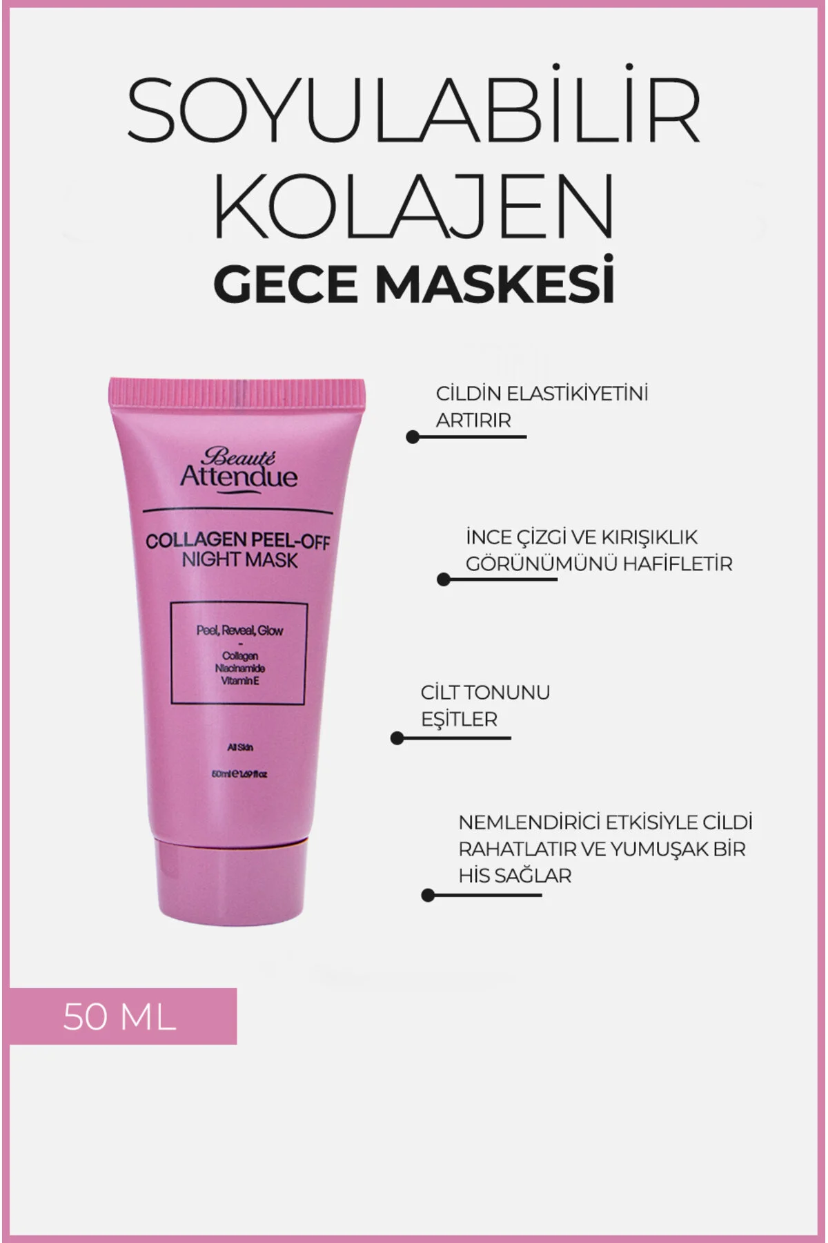 Beaute Attendue Soyulabilir Kolajen Gece Maskesi