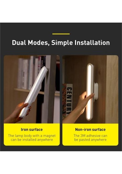 Baseus Ayarlanabilir 1800Mah Şarjlı Mıknatıslı Masa Lambası Dolap