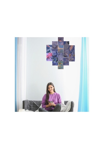 Parıltılı Glitter Soft Purple Poster Duvar Kağıdı Seti