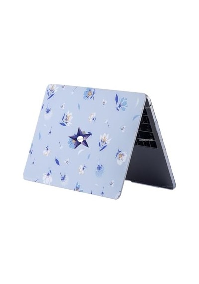 Macbook Pro 13 Çiçek Desenli Kılıf A1706 A1708 A1989 A2159 A2251 A2289 A2338 M1 M2 Uyumlu Baskılı Sert Kılıf İnce Hafif Koruyucu Kapak Açık Mavi