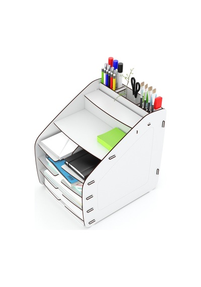 Design Otto Large Modest 6 Renk A4 Evrak Rafı Masaüstü Organizer Siyah