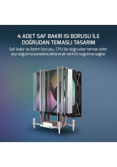 Glace Tc4 Argb Siyah 1x120mm Lga1851/am5 İşlemci Hava Soğutucu Diğer