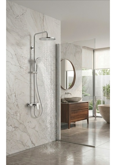 Vitr A Bliss Round 240 Duş Sistemi - Krom A45788 Gri