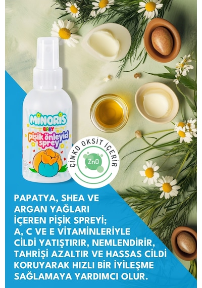 Minoris Baby Organik Pişik Önleyici Sprey - 100 ML