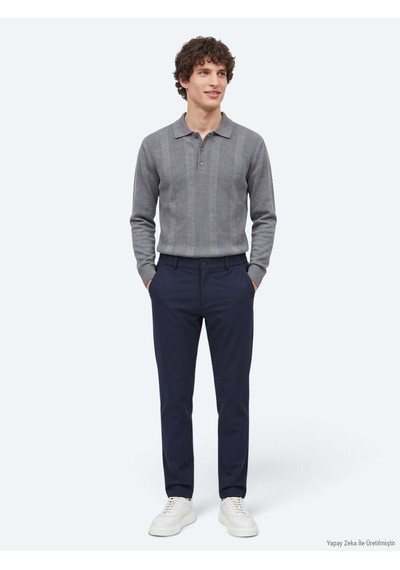 Kip Lacivert Düz Dokuma Jogging Fit Casual Pantolon Pant-3559